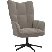 vidaXL Chaise de relaxation Gris clair Velours