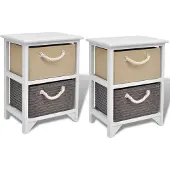 vidaXL Table de chevet 2 pcs Bois