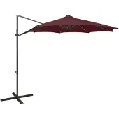 vidaXL Parapluie avec éclairage LED 300 cm rouge bordeaux