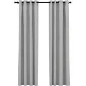 vidaXL Rideaux occultants Aspect lin avec œillets 2 pcs Gris 140x225cm