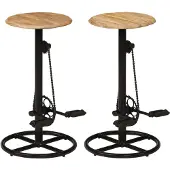 vidaXL Tabouret de bar 2 pcs. Bois massif de manguier