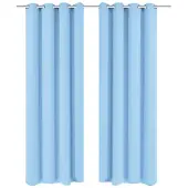 vidaXL Rideau avec œillets métalliques 2 pcs 135 x 175 cm Turquoise