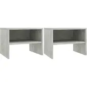 vidaXL Tables de chevet 2 pcs Gris béton 40x30x30 cm Bois ingénierie