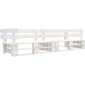 vidaXL Canapé-palette de jardin 2 places blanc bois