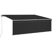 vidaXL Store automatique rétractable avec volant 4x3 m Anthracite