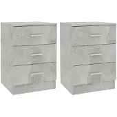 vidaXL Tables de chevet 2 pcs Gris béton 38x35x56 cm Bois d'ingénierie