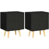 vidaXL Tables de chevet 2 pcs Noir 40 x 30 x 50 cm Pin massif