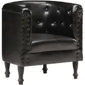 vidaXL Chaise cabriolet noir cuir véritable