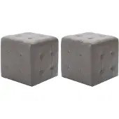vidaXL 2 pcs Poufs Gris 30 x 30 x 30 cm Similicuir