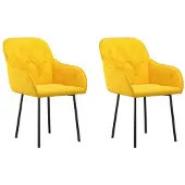vidaXL Chaise de salle à manger 2 pcs. Jaune velours
