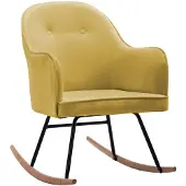 vidaXL Chaise à bascule Jaune moutarde Velours