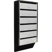 Rottner Module de boîtes aux lettres - 6 éléments - noir et argenté