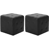 vidaXL Poufs 2 pcs Noir 30 x 30 x 30 cm Similicuir