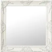 vidaXL Miroir mural style baroque 60x60 cm Blanc
