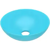 vidaXL Lavabo en céramique vert clair rond
