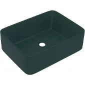 vidaXL Lavabo de luxe mat vert foncé 41x30x12 cm Céramique