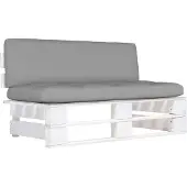 vidaXL Canapé central d'extérieur palettes en pin imprégné blanc