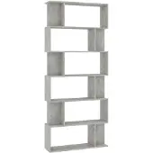 vidaXL Bibliothèque/Séparateur de pièce Gris béton Bois d'ingénierie
