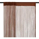vidaXL Rideau en fils 2 pcs 140 x 250 cm Marron