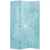 vidaXL Cloison de séparation pliable 120 x 170 cm Papillon Bleu