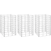 vidaXL Gabion lits surélevés 3 pcs 30x30x50 cm fer