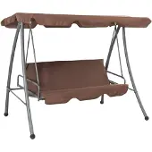 vidaXL Balancelle hollywoodienne avec toit solaire brun café