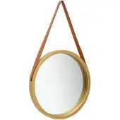 vidaXL Miroir mural avec sangle 40 cm Doré