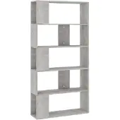 vidaXL Bibliothèque/Séparateur de pièce Gris béton Bois d’ingénierie