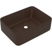 vidaXL Lavabo de luxe mat brun foncé 41x30x12 cm Céramique