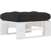vidaXL Pouf palette de jardin Bois de pin imprégné de blanc
