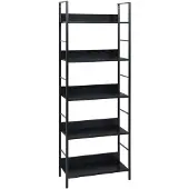 vidaXL Bibliothèque à 5 niveaux noir 60x27,6x158,5cm bois d'ingénierie