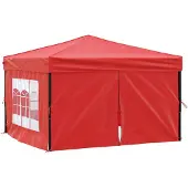 vidaXL Partytent pliable avec parois latérales 3x3 m rouge
