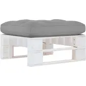 vidaXL Pouf palette de jardin Bois de pin imprégné de blanc