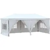 vidaXL Tente de réception pliable avec parois latérales blanc 3x6 m