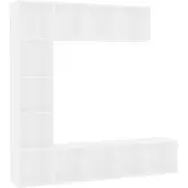 vidaXL Ensemble de bibliothèque/meuble TV 3 pcs Blanc 180x30x180 cm