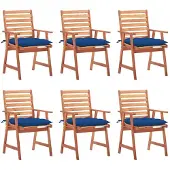 vidaXL 3078372, Terrasse, Siège rembourré, Acacia, Bleu, Polyester, 560 mm