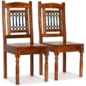 vidaXL Chaises de salle à manger 2 pcs. Bois massif avec finition couleur miel