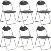 vidaXL Chaise de salle à manger pliante 6 pcs. noir similicuir