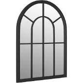 vidaXL Miroir de jardin noir 60x45 cm Fer