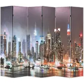 vidaXL Cloison de séparation pliable 228 x 170 cm New York la nuit