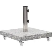 vidaXL Pied de parasol granit 30 kg carré gris