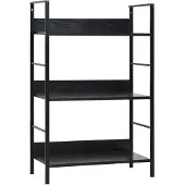 vidaXL Bibliothèque à 3 niveaux noir 60x27,6x90,5 cm bois d'ingénierie