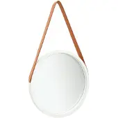 vidaXL Miroir mural avec sangle 40 cm Blanc