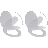 vidaXL Sièges de toilette avec abaissement automatique 2 pcs. Plastique blanc