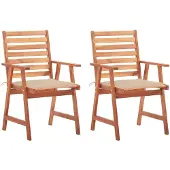 vidaXL Chaises de jardin 2 pièces avec coussins en bois massif d'acacia