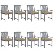 vidaXL 3078252, Terrasse, Siège rembourré, Acacia, Beige, Polyester, 610 mm