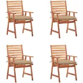 vidaXL 3078338, Terrasse, Siège rembourré, Acacia, Beige, Polyester, 560 mm