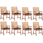 vidaXL 3078381, Terrasse, Siège rembourré, Acacia, Noir, Polyester, 560 mm