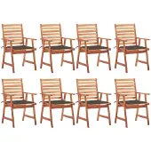 vidaXL 3078382, Terrasse, Siège rembourré, Acacia, Gris clair-marron, Polyester, 560 mm