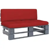 vidaXL Canapé central d'extérieur Palettes Bois de pin imprégné Gris